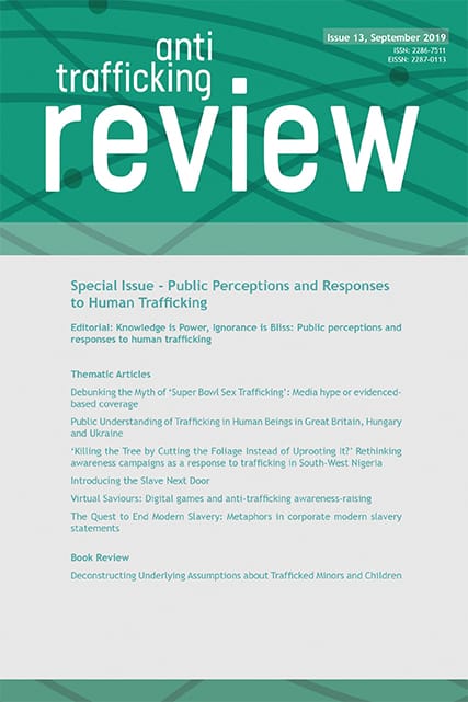 					View No. 13 (2019): Special Issue – Public Perceptions and Responses to Human Trafficking
				