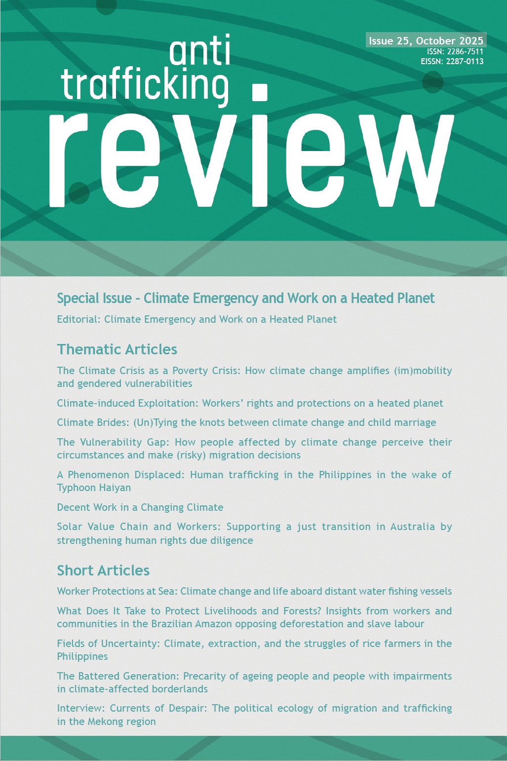 View No. 25 (2025): Special Issue - Climate Emergency and Work on a Heated Planet